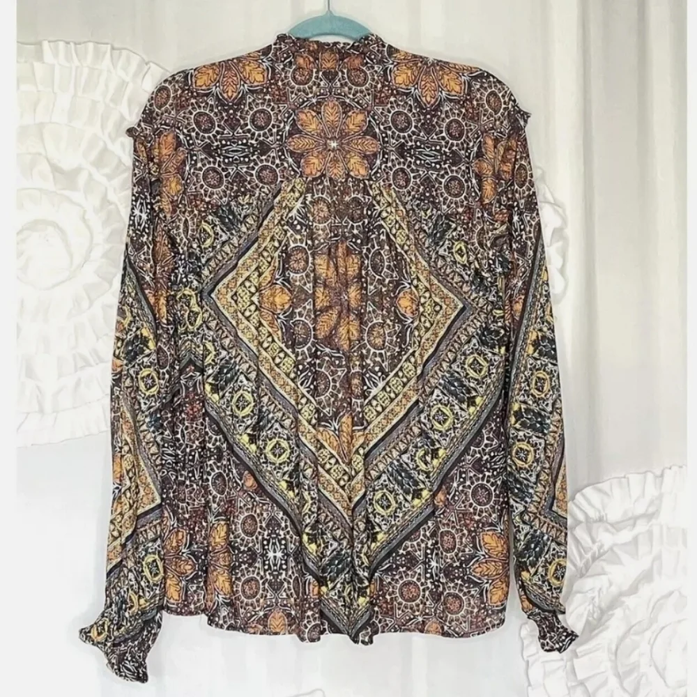 Free People Little Runaway Medallion Print Blouse